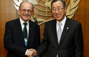 Willi Lemke und UN-General Ban Ki-moon